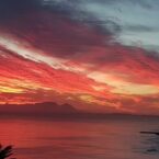 Amazing sunsets and view from the balcony with Table Mountain in the background Amazing sunsets and view from the balcony with Table Mountain in the background